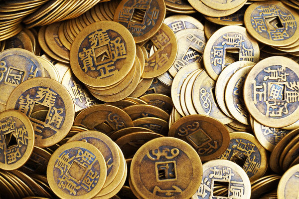 chinese happy coins as very nice background