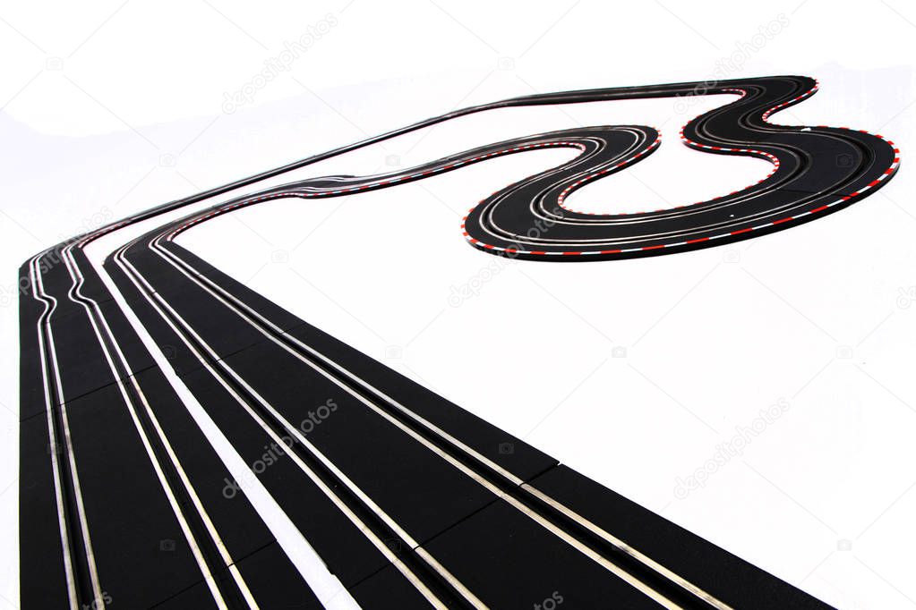 track race toy isolated on the white background