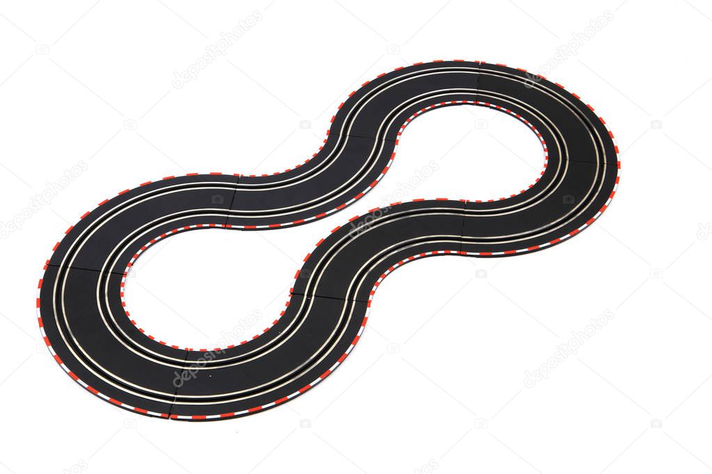 track race toy isolated on the white background