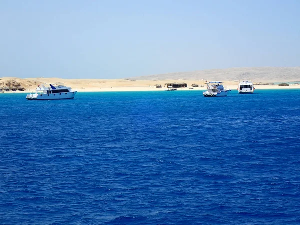 Visa Från Havet Båt Egypten Röda Havet — Stockfoto