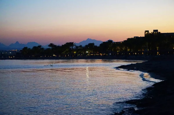 Egypt-strand om natten – stockfoto