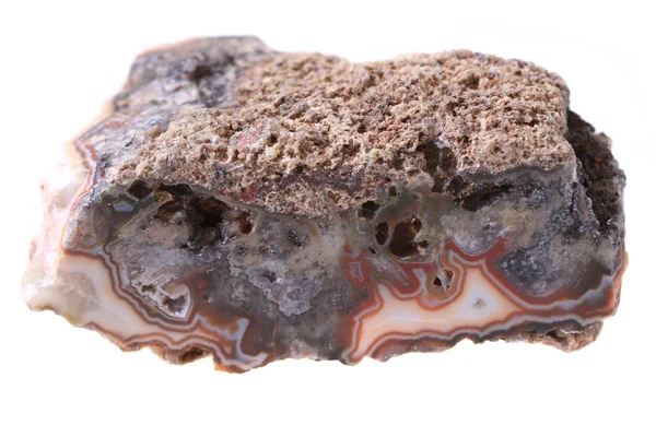 Tjeckiska agat mineral pärla isolerad — Stockfoto