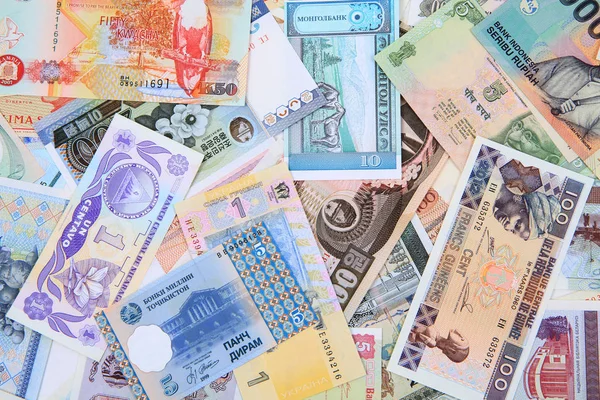 Банкноты со всего мира — стоковое фото