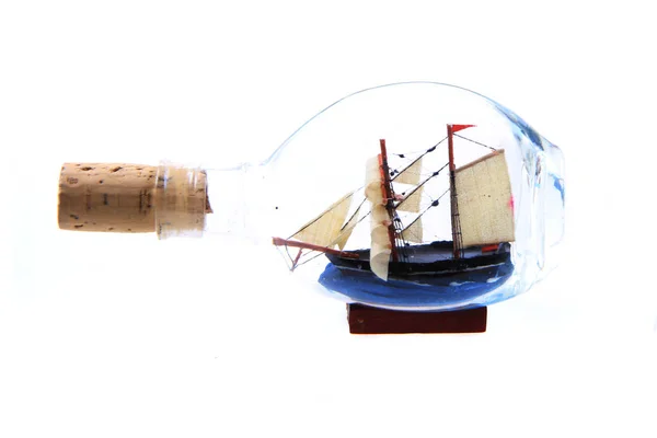 Ship in the glass isolated — Stock Photo, Image