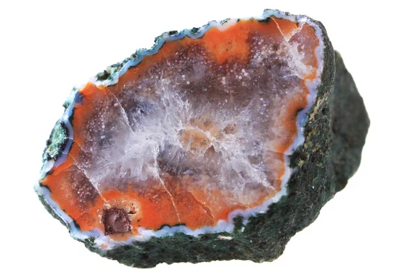 Tsjechische Agaat minerale Gem geïsoleerd — Stockfoto