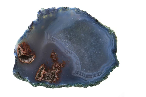 Czeski Agat mineralny klejnot na białym tle — Zdjęcie stockowe
