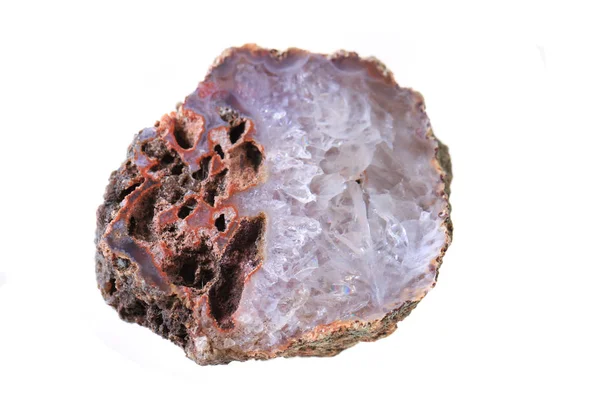 Jóia mineral ágata checa isolada — Fotografia de Stock