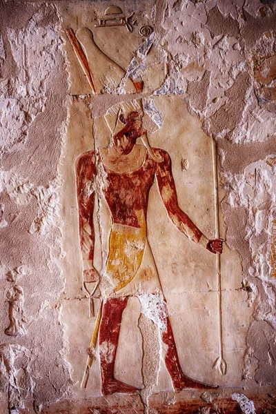 Jeroglífico en templo de la reina hatsepsut — Foto de Stock