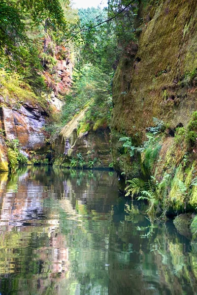 Kamenice río desde el pequeño barco — Foto de Stock