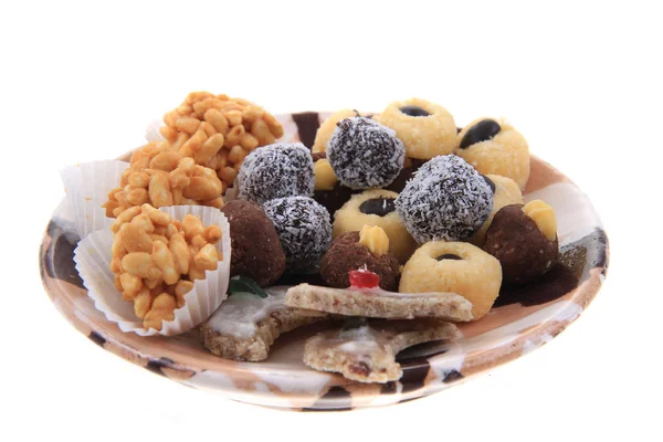 Рождественские печенья и десерты изолированы — стоковое фото