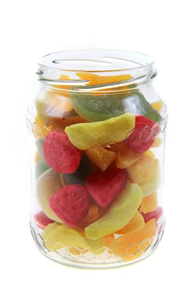 Jelly candies in the glass isolated — Stock Photo, Image