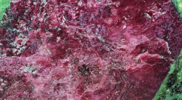 Cristal de rubí en el fuchsite verde — Foto de Stock