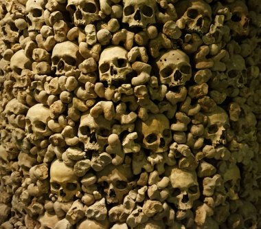Human bones and skulls as pirate texture clipart