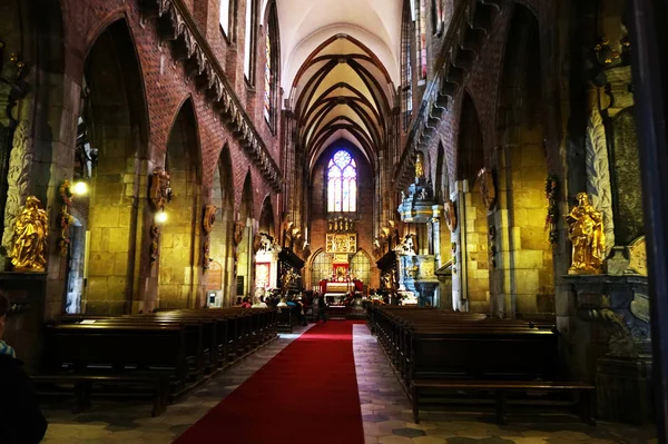 Interior de Catedral San Juan Bautista en Wroclaw — Foto de Stock