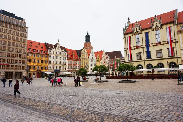 Market Square Wroclaw Lengyelországban — Stock Fotó