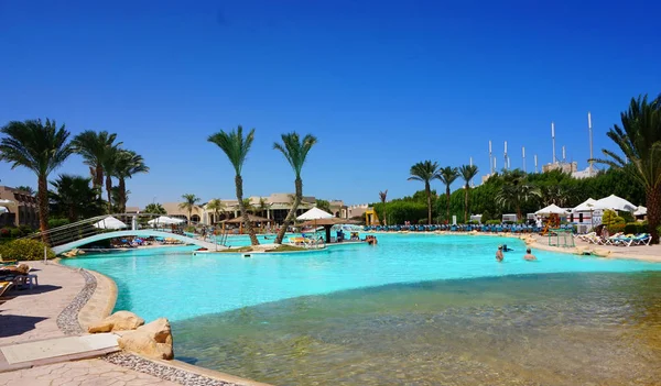 Groene hoteltuin in Egypte — Stockfoto