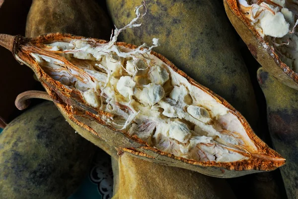 Открытый плод баобаба — стоковое фото