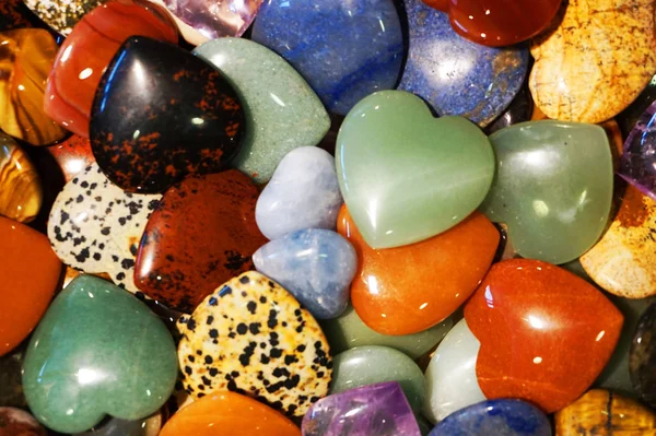 Color minerales corazones y gemas textura — Foto de Stock