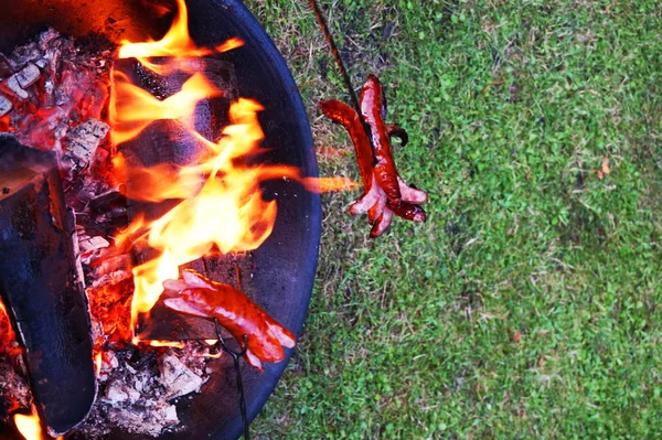 Czech grilled sausage — стоковое фото