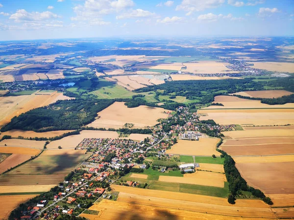Czeski krajobraz z samolotu — Zdjęcie stockowe