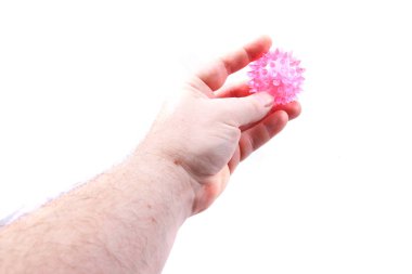 Beyaz arkaplanda izole edilmiş Corona virüsünün sembolü