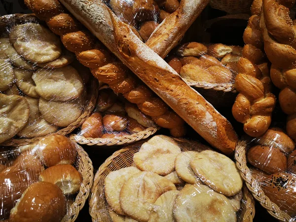 Different Bread Food Texture Nice Background — 스톡 사진