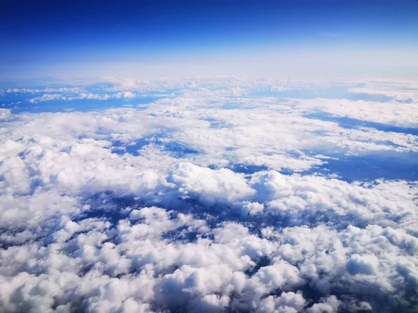 Nuvens Céu Aeronave Como Fundo Muito Agradável — Fotografia de Stock