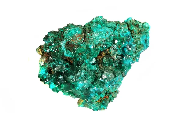Dioptas Mineral Isolerad Den Vita Bakgrunden — Stockfoto