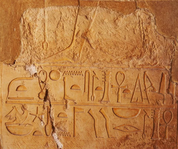 Jeroglífico Templo Reina Hatsepsut Egipto — Foto de Stock