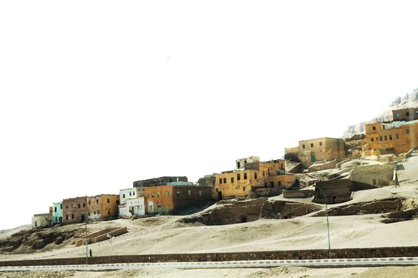 Liten Stad Öknen Egypt — Stockfoto