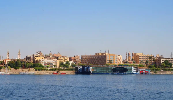 Luxor Town Boat Nil River — Stock Photo, Image