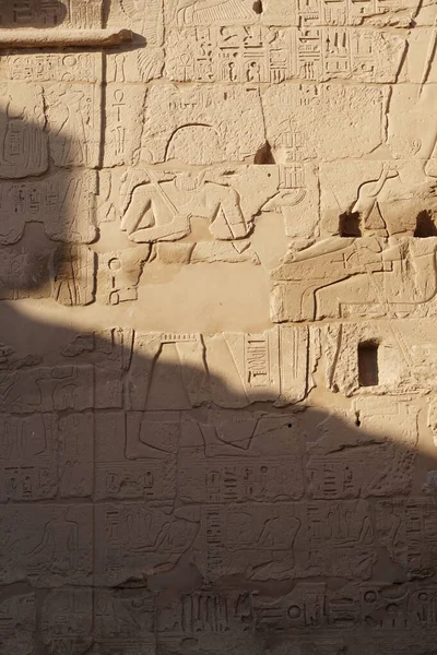 Hieroglyf Konsistens Från Egypten Karnak Som Mycket Trevlig Bakgrund — Stockfoto