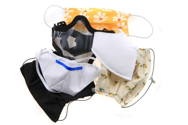 Collection Czech Respirators Coronavirus Isolated White Background — Stock Photo, Image