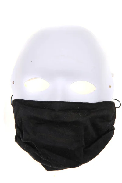Zelfgemaakte Tsjechische Masker Tegen Coronavirus Geïsoleerd Witte Achtergrond — Stockfoto