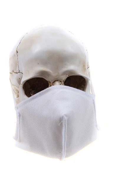 Human Skull Respirator Isolated White Background — Stock Photo, Image