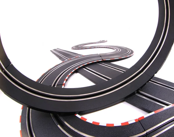 Toy Car Racing Track Isolated White Background — Stock Photo, Image