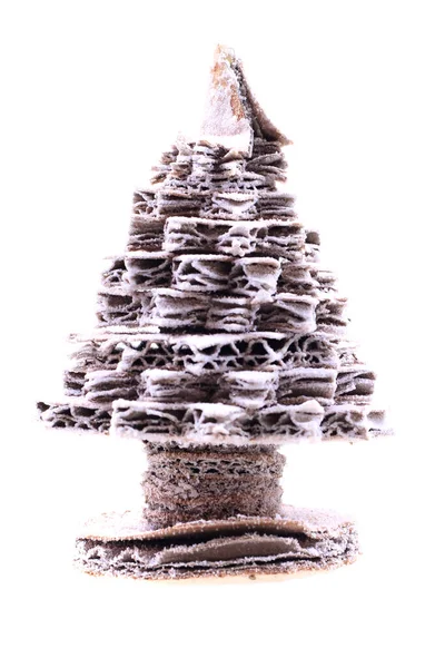 Árbol Navidad Cartón Aislado Sobre Fondo Blanco —  Fotos de Stock
