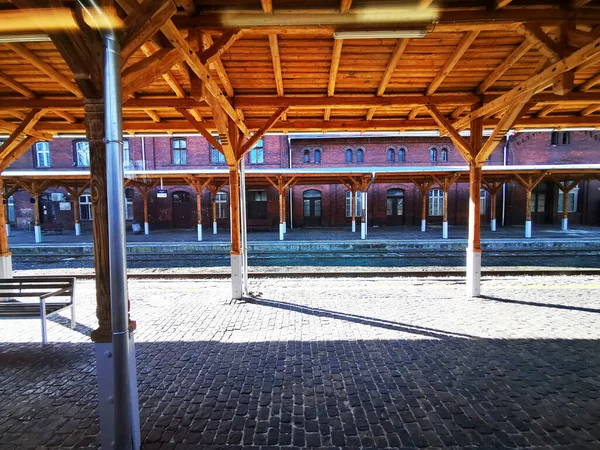 Παλιό Σιδηροδρομικό Σταθμό Στη Χώρα Glucholazy Πολωνία — Φωτογραφία Αρχείου