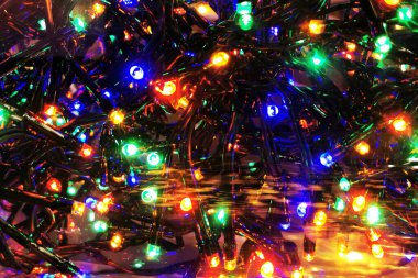 renk Noel ışıkları deseni Aralık tatili arkaplanı olarak