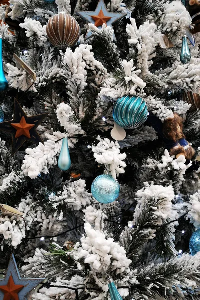 Textura Del Árbol Navidad Con Nieve Blanca —  Fotos de Stock