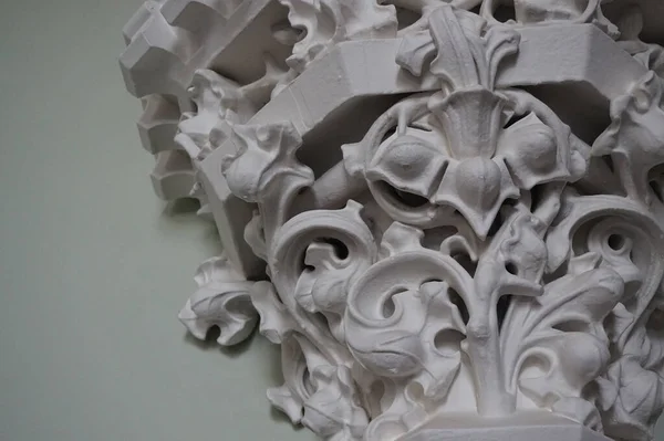 Agradável Parede Ornamento Branco Como Fundo Muito Agradável — Fotografia de Stock