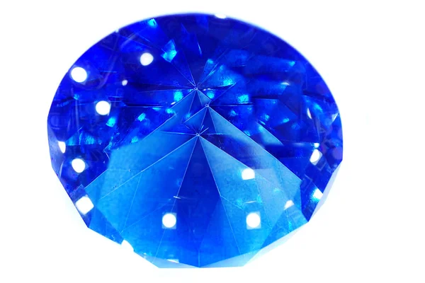Blue Diamond Isolated White Background — Stock Photo, Image