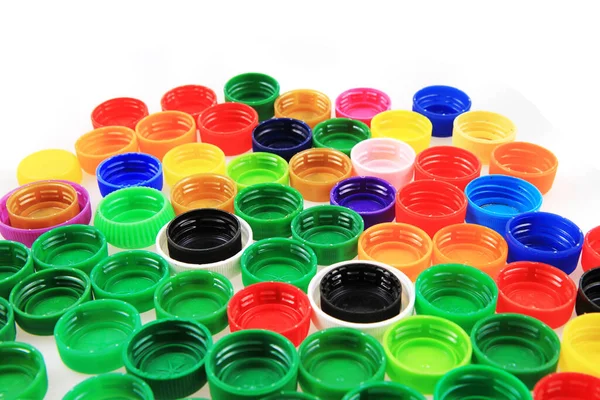 Texture Plastic Caps Isolated White Background — Stock Photo, Image