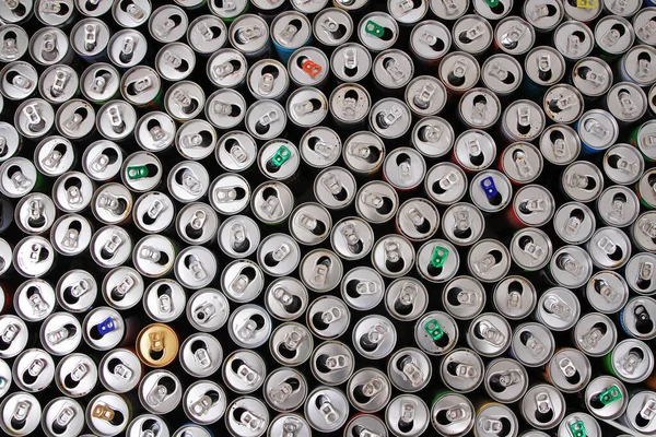 Alumínio Vazio Latas Textura Como Fundo Fácil Indústria — Fotografia de Stock