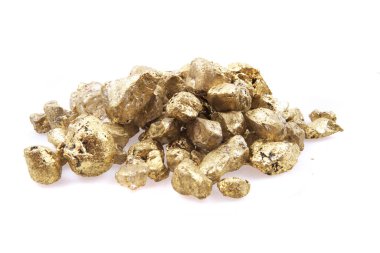 golden nuggets isolated on the white background clipart
