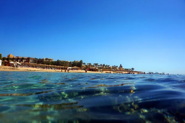 Baie Makadi Plage Egypte Avec Mer Bleue — Photo