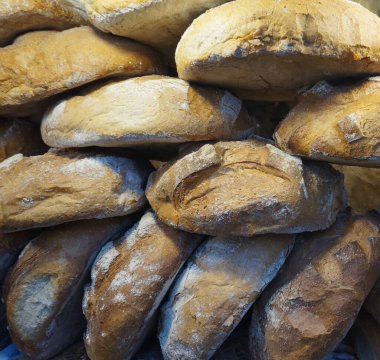 Taze ekmek dokusu çok güzel bir gurme arka planıdır.