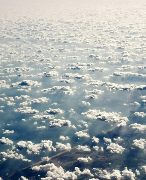 Felhők Repülőgép Mint Nagyon Szép Háttér — Stock Fotó