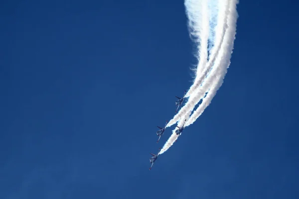 Combatientes Aéreos Cielo Como Fondo Agradable —  Fotos de Stock