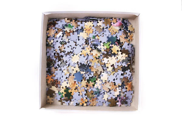 Színes Puzzle Elszigetelt Fehér Háttér — Stock Fotó